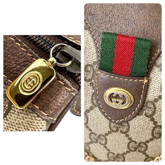 GUCCI Sherry Line Pvc Leather Boston Handbag 👜 - Picture 7 of 17